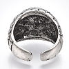 Alloy Glass Cuff Finger Rings RJEW-T006-04C-4