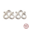 925 Sterling Silver W Shape Clasps STER-K177-06C-S-1