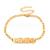 Constellation 202 Stainless Steel Figaro Chain Link Bracelets for Women Men LS-AJEW-U006-01A-1