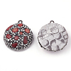 Polymer Clay Rhinestone Pendants RB-S056-10E-1