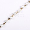 Handmade Round Glass Pearl Beads Chains for Necklaces Bracelets Making AJEW-JB00035-01-1