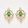 Brass Cubic Zirconia Links KK-T038-550B-NF-2