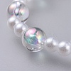 Transparent Acrylic Imitated Pearl  Stretch Kids Bracelets BJEW-JB04575-01-2