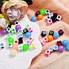450pcs 18 Colors Opaque Acrylic European Beads MACR-SZ0001-17-3