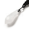 Cone Natural Quartz Crystal Pendant Necklace with Nylon Rope for Women G-H286-08D-4