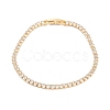 Brass Pave Clear Cubic Zirconia Horse Eye Link Bracelets BJEW-B094-03A-G-1