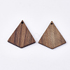 Undyed Walnut Wood Pendants X-WOOD-T023-07-2