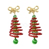 Christmas Aluminum Glass Dangle Stud Earrings EJEW-JE06582-3
