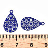 Spray Painted 430 Stainless Steel Filigree Pendants STAS-WH0047-78E-3