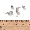 Brass Stud Earrings Findings EJEW-H128-04P-3