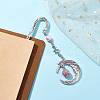 Alloy Moon Pendant Bookmark AJEW-JK00296-02-2