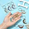 7Pcs Natural & Synthetic Mixed Stone Moon Keychains KEYC-FS00043-3