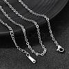 12Pcs 2.4MM 304 Stainless Steel Textured Cable Chain Necklaces for Men Women NJEW-H093-18P-04-1
