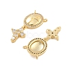 Brass Pave Cubic Zirconia Pendants KK-U009-09D-G-2