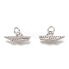 Brass Micro Pave Clear Cubic Zirconia Charms ZIRC-B002-53P-2