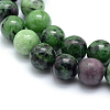 Natural Ruby in Zoisite Round Beads Strands G-P331-02-8mm-1