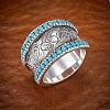 Retro Alloy & Turquoise Finger Rings FS-WG1E1DC-04-3