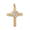 Brass Micro Pave Clear Cubic Zirconia Pendants KK-A212-06I-G-1