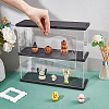 2-Tier Transparent Acrylic Minifigures Display Case ODIS-WH0043-64-3