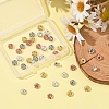 40Pcs 4 Colors Brass with Crystal Rhinestone Spacer Beads KK-YW0001-39-5