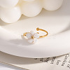 Fashion Stainless Steel Flower Cuff Rings & Stud Earrings Sets for Women WL9140-1-3