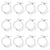 12Pcs 304 Stainless Steel Rolo Chain Slider Bracelet/Bolo Bracelets Making MAK-UN0001-19-1