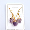 Nuggets Natural Amethyst Pendant Necklaces & Dangle Earrings Sets FS-WGD81FA-01-1