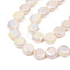 Electroplate Opaque Solid Color Glass Beads Strands EGLA-N002-27-B04-3