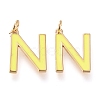 Brass Enamel Pendants KK-R139-02N-1