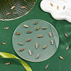 18Pcs 3 Colors Brass Micro Pave Clear Cubic Zirconia Slide Charms KK-GO0001-29-4