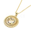Brass Micro Pave Clear Cubic Zirconia Pendant Necklaces LS-NJEW-Z035-02B-G-2