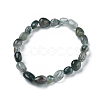 Natural Green Rutilated Quartz Bead Stretch Bracelets BJEW-K213-22-2