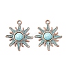 Alloy with Synthetic Turquoise Pendants FIND-B055-01E-1