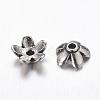 Tibetan Style  Zinc Alloy Bead Caps X-TIBEB-6.5x3-AS-FF-2