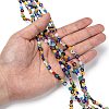Flat Round Handmade Millefiori Glass Beads LK-R004-55-4