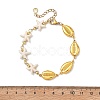 2Pcs 2 Styles 304 Stainless Steel & Synthetic Turquoise Link Chain Bracelets for Women BJEW-JB13870-5