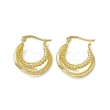 Rack Plating Brass Double Line Twist Rope Hoop Earrings for Women EJEW-F294-11G-2