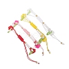 Glass Seed Bead and Resin Braided Bead Bracelets for Women BJEW-MZ00237-5