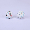 Colorful Pattern Printed Silicone Focal Beads LS-SI-JX0022A-05-1