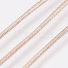Long-Lasting Plated Brass Snake Chain Necklaces NJEW-K112-04RG-NF-2