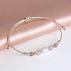 Natural Gemstone & Imitation Pearl Beaded Bracelet UH6167-1