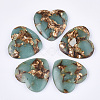 Assembled Natural Bronzite and Synthetic Aqua Terra Jasper Pendants G-S329-072-1