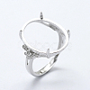 Anti-Tarnish Rhodium Plated 925 Sterling Silver Finger Ring Components STER-G027-06P-3