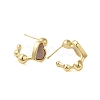 Shell Heart Stud Earrings EJEW-K287-01G-12-2