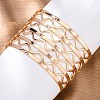 Wave Iron Cuff Bangles for Women BJEW-G741-03KCG-2