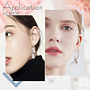 12Pcs Diamond Shape Brass Micro Clear Cubic Zirconia Stud Earring Findings KK-BBC0012-75-5