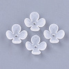 4-Petal Transparent Acrylic Bead Caps X-FACR-T001-09-1