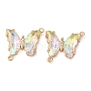 Brass Pave Faceted Glass Connector Charms FIND-Z020-04P-1
