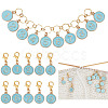1Pc Alloy Enamel Flat Round with Number Charm Knitting Row Counter Chains DIY-BC0006-92-1