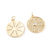 Brass Micro Pave Clear Cubic Zirconia Pendants ZIRC-I043-04G-2